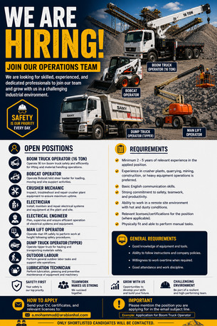 Madinah, Jobs, 🚨 Urgent Hiring - Multiple Crusher Plant Vacancies🚨