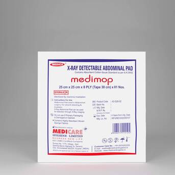 Ahmedabad, Health & Beauty Items, INR 725,  Medimop Sterile X-Ray Detectable Abdominal Pad 25cm X 25cm 8 Ply