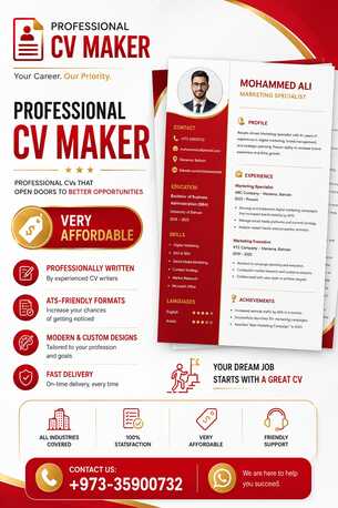 Hoora, Marketing, Professional CV Maker Available