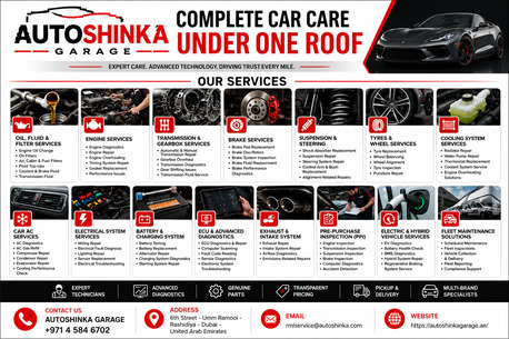Dubai, Marketing, AutoShinka Garage Dubai: Your Trusted Destination For Complete Vehicle Care