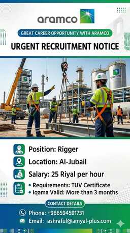 Jubail Industrial City, Items Wanted, ​Position: Scaffolder & ​Rigger