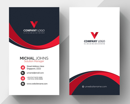 Kolkata, Printing, Red & Black Modern Business Card: Print-Ready