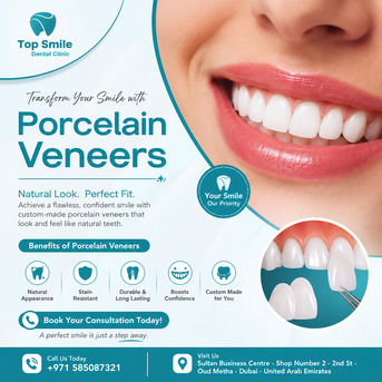 Dubai, Dental, Transform Your Smile With Premium Porcelain Veneers At Top Smile Dental Clinic