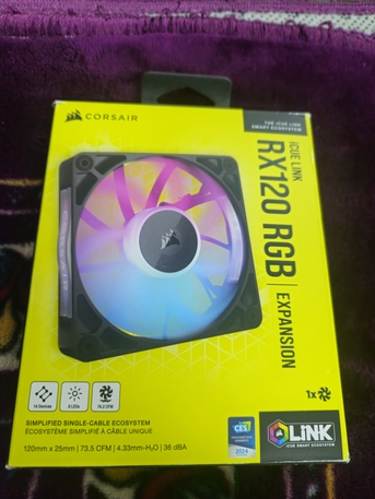 Riyadh, Computers, SAR 120,  Corsair ICUE LINK RX120 RGB 120mm PWM Fan -  Magnetic Dome Bearing - Single Fan - Black