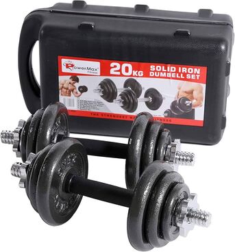 Al Mahjar, Sporting Goods, SAR 400,  For Sale: 20kg Dumbbells And Weight Bench &ndash; Great Condition!