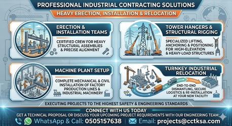 Riyadh, Construction, ERECTION & INSTALLATION TEAM TOWER Hanger►MACHINE PLANT►Industrial Relocation►0505157638.