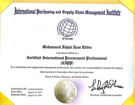 Dammam, Job Seekers, Certified Procurement & Supply Chain Specialist (CIPP) - SAP Exp