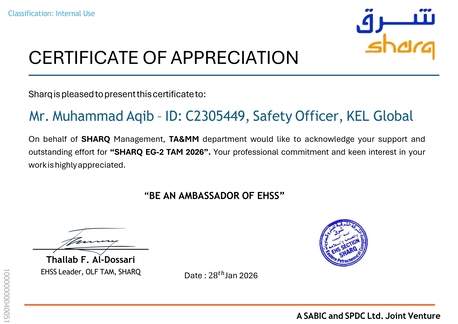 Jubail, Job Seekers, HSE Supervisor