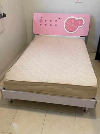Al Thuqbah, Furniture, SAR 500,  Used Bed Cot With Mattress For Sale &ndash;  200 X 200 Cm &190x120 Cm (URGENT SALE)
