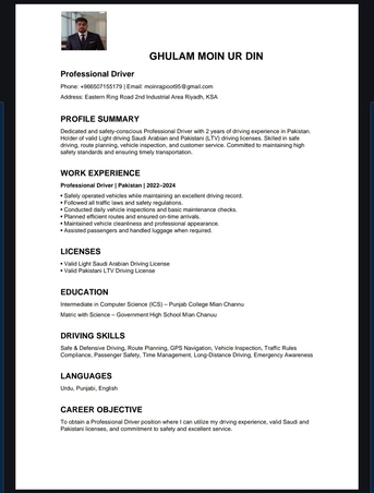 Riyadh, Job Seekers, Experienced Light Driver Available &ndash; Saudi & Pakistan License Holder