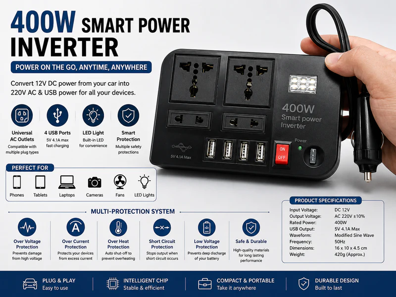 Riyadh, Health & Beauty Items, SAR 108,  Multi-Port Smart Power Inverter