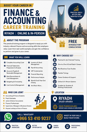 Riyadh, Lessons Offered, FINANCE & ACCOUNTING CAREER ACCELERATOR @Riyadh