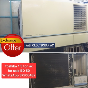 Manama, Air Conditioners, BHD 50,  ✅️ Toshiba 1.5 Ton Window Ac For Sale In Good Condition With Delivery