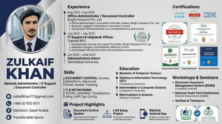 Dammam, Job Seekers, IT Support Specialist | Document Controller | Office Administrator
