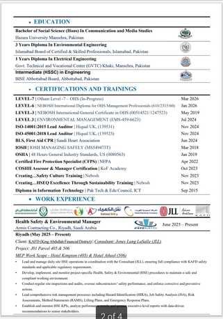 Riyadh, Job Seekers, Experienced HSE Manager, Engineer Available For Immediate Joining