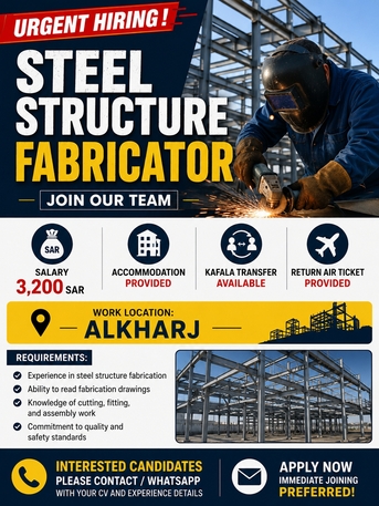 Hara, Jobs, Urgent Hiring - Steel Structure Fabricator