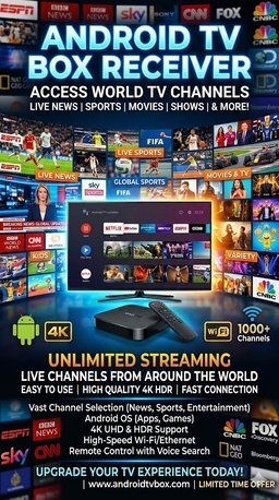 Riffa, Electronics, 4K Smart TV BOX RECIEVER/Watch TV Channels Without Dish/Smart TV BOX