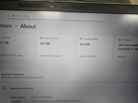 Riyadh, Computers, SAR 2600,  Hp Elitebook 840 G9 - Intel Core I7 12th Gen,16gb,512nvme Storage,14" Full HD Display