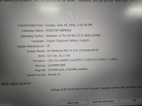Riyadh, Computers, SAR 2600,  Hp Elitebook 840 G9 - Intel Core I7 12th Gen,16gb,512nvme Storage,14" Full HD Display