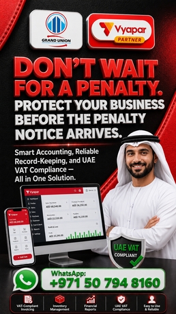 Dubai, Accounting, Vyapar Software UAE Partner, Grand Union Web Solutions