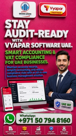 Dubai, Accounting, Vyapar Software UAE Partner, Grand Union Web Solutions