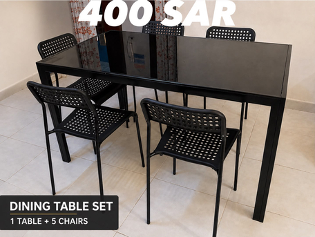 Al Malaz, Household Items, SAR 400,  Dining Table With 5 Chairs For Sale