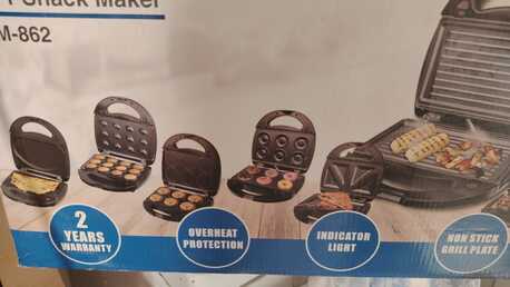Khobar, Appliances, SAR 70,  Sonashi Multi Snack Maker - 7-in-1 Sandwich Maker And Grill