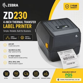London, Computers, GBP 261,  Zebra ZD230 Thermal Transfer Label Printer USB & Ethernet