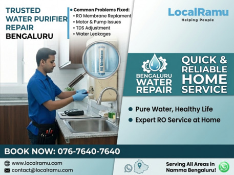 Bangalore, Appliance Repair, Pure Water Starts With A Purifier That Actually Works LocalRamu Fixes It Right