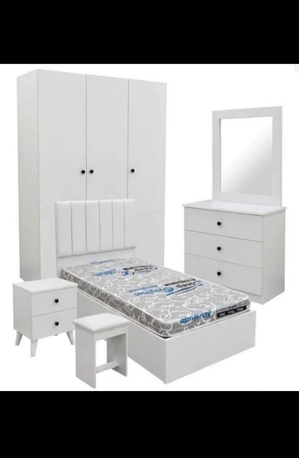 Jeddah, Furniture, SAR 1050,  Complete Wooden Single Size Bedroom Set With 3 Door Wardrobe In Different Design