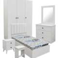 SAR 1050,  Complete Wooden Single Size Bedroom Set With 3 Door Wardrobe In Different Design