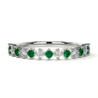 New York, Jewelry, USD 1,  Mens Emerald Wedding Band With Round Diamond And Emerald Open Prong Design