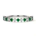 USD 1,  Mens Emerald Wedding Band With Round Diamond And Emerald Open Prong Design