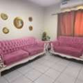 SAR 600,  Beautiful Pink Velvet Sofa Set In Very Good Condition Available For Sale.