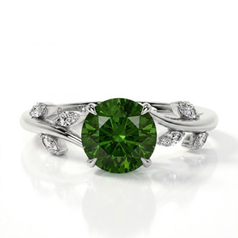 New York, Jewelry, USD 4,  Buy Natural Alexandrite Ring In 14K White Gold With Diamond Accents