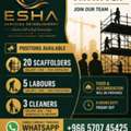 Urgent Required, Labors, Cleaners & Scaffolders