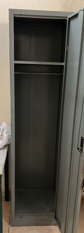 Al Iskan, Household Items, SAR 75,  Single Door Metal Wardrobe (SAR 75) & Steel Table (SAR 50)