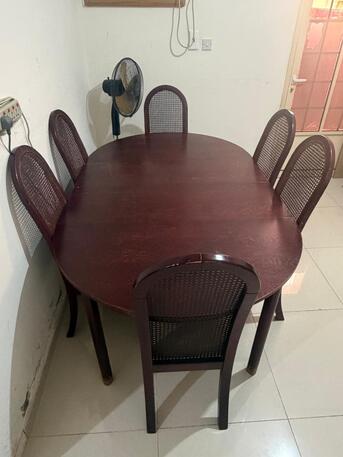 Jeddah, Furniture, SAR 1000,  Wooden Dinning Table With 6 Chairs For Sale