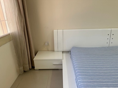 Salmaniya, Furniture, BHD 65,  King Size Bed 180x200cm + Mattress With Two Side Tables - Excellent Condition