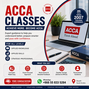 Dammam, Lessons Offered, ACCA Preparation In Dammam | Students & Working Professionals Welcome