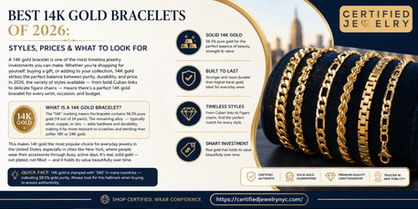 New York, Jewelry, USD 292,  Best 14K Gold Bracelets Of 2026