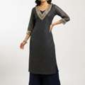 INR 1899,  Navy Blue Kurta Set With Palazzo – Shop Stylish Party Wear For Women At ₹1899