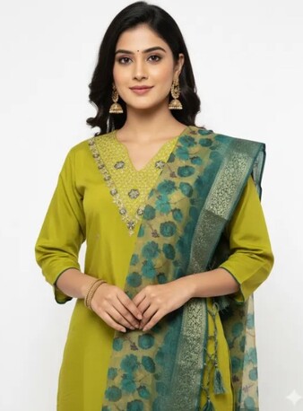 Dwarka, Clothing & Accessories, INR 1399,  Shop Mustard Yellow Embroidered Kurta Set Now At FashionTownie