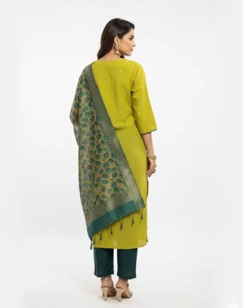 Dwarka, Clothing & Accessories, INR 1399,  Shop Mustard Yellow Embroidered Kurta Set Now At FashionTownie