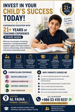 Riyadh, Lessons Offered, ACADEMIC EXCELLENCE COACHING | PERSONALIZED LEARNING SUPPORT