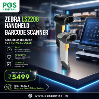 Noida, Electronics, INR 5499,  Buy Zebra LS2208 Handheld Barcode Scanner For Fast Retail Billing