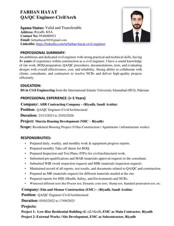 Riyadh, Job Seekers, QA-QC ENGINEER / CIVIL ENGINEER / 5 + YEARS OF EXPERIENCE