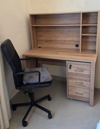 Saar, Furniture, BHD 50,  Solid Wood Desk With Black Chair And Drawers