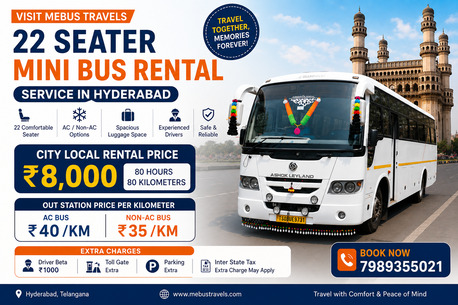 Hyderabad, Travel, Mini Bus Rental In Hyderabad