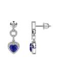 USD 2,  Natural Tanzanite Stud Earrings In 14K White Gold